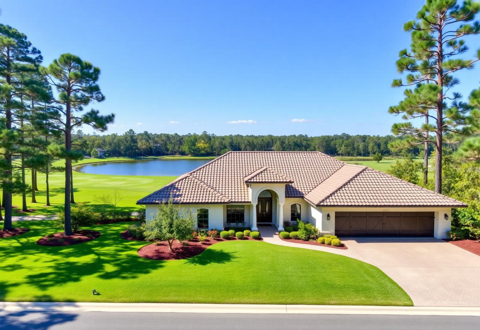 Home overlooking a golf fairway and lagoon on Skidaway Island